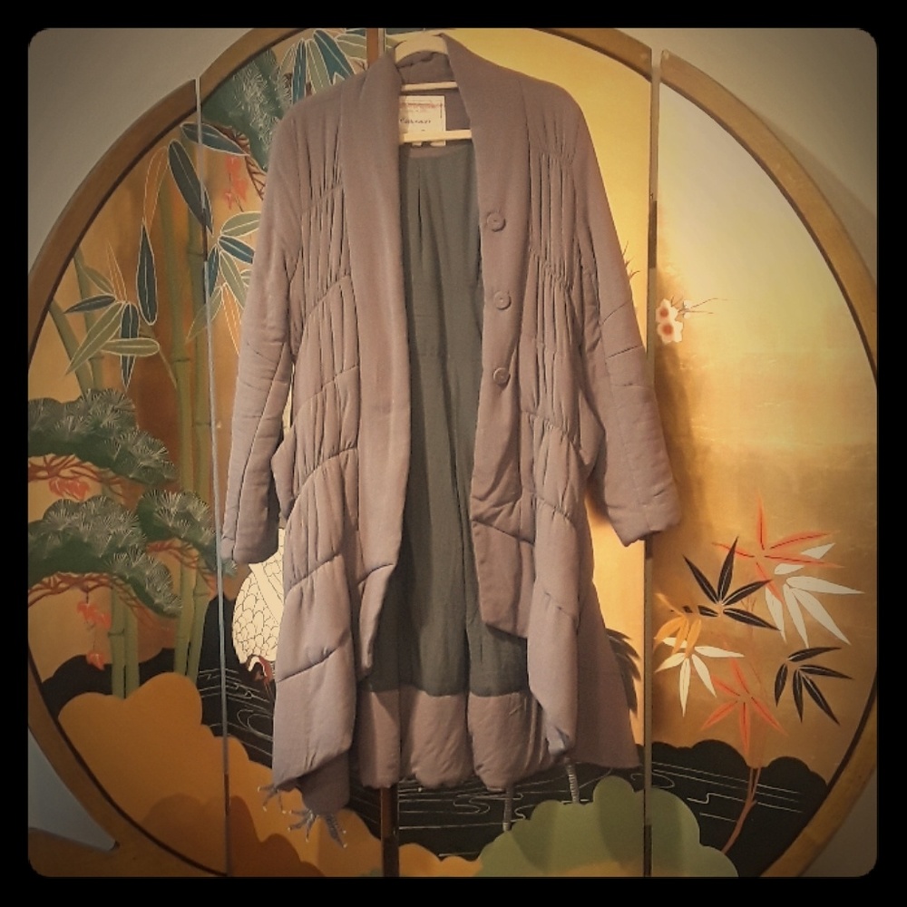 Anthropologie knee length gray coat
